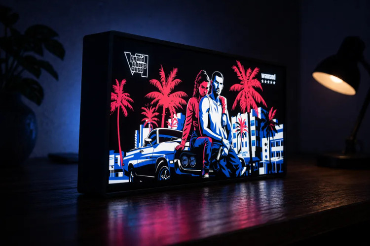 تابلو نوری سهبعدی GTA VI (Grand Theft Auto 6) | دکور گیمینگ و کلکسیونی LED